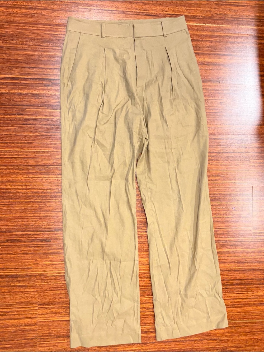 Jenni Kayne Riley Wide-Leg Linen Trousers in Safari Quiet Luxury Minimalist 6
